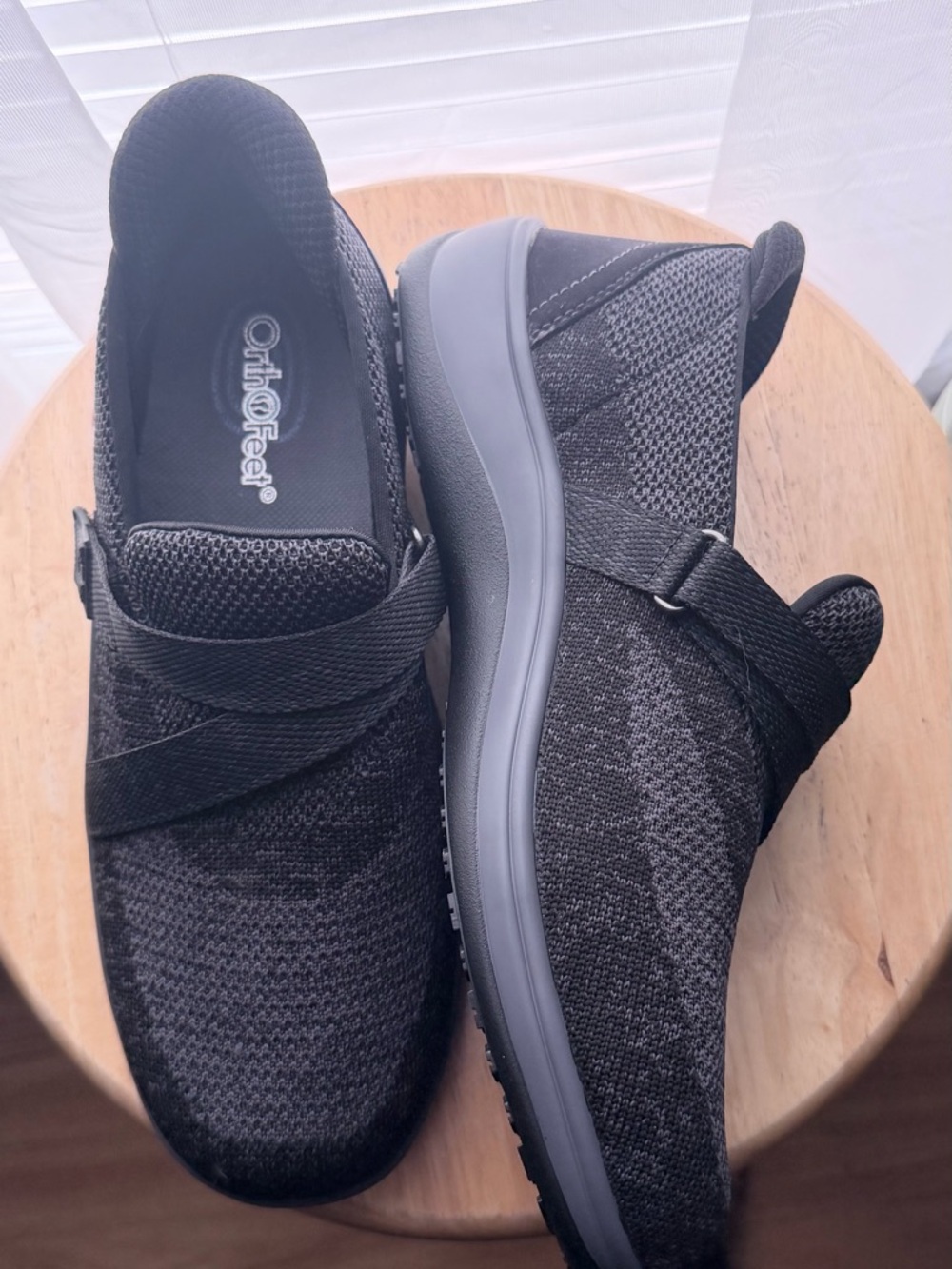 NEW Orthofeet Womens Knit Slip-On Comfort Loafer in Gray and Black Wide D - Picture 6 of 11